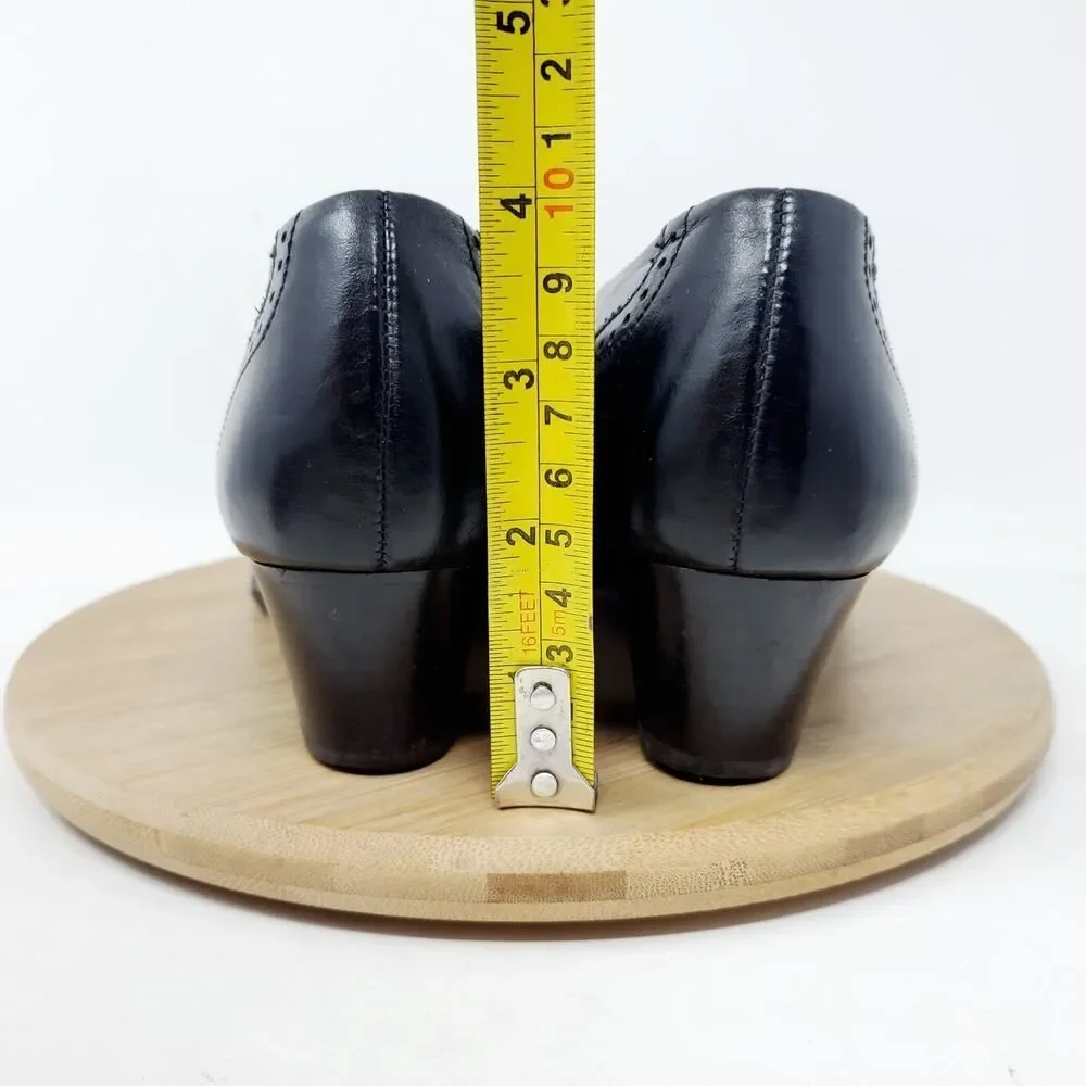 Paul Green Shoes Womens 6 Shootie Western Wingtip Black Leather‎ Low Pump Shoes